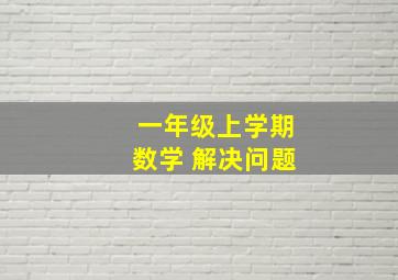 一年级上学期数学 解决问题